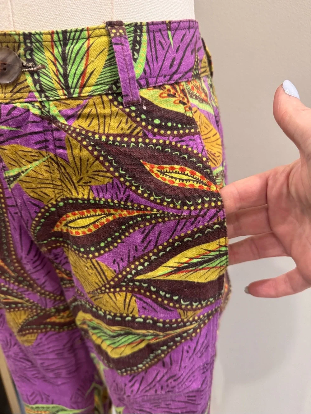 ZARA Multicolor Linen Cropped Pants | Size Medium | Made in Morocco